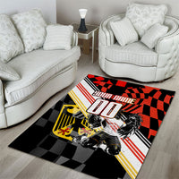 Personalized Germany Football Area Rug Deutschland Power Eagle Mascot - Championship Spirit