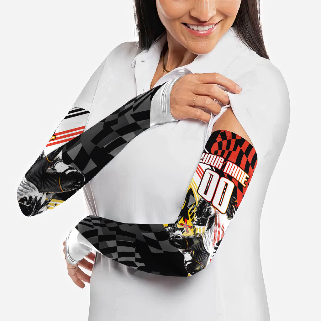 Personalized Germany Football Arm Sleeves Deutschland Power Eagle Mascot - Championship Spirit