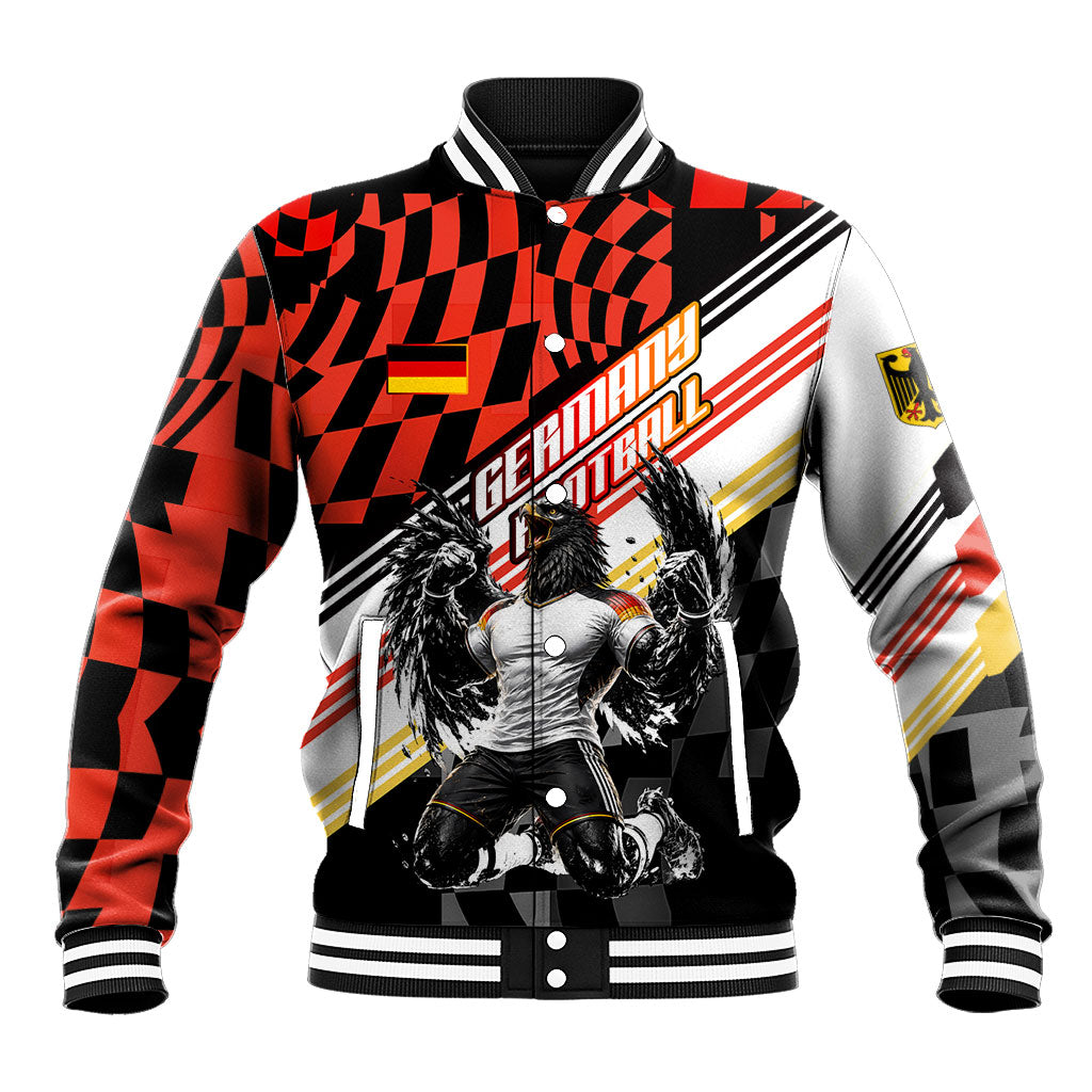 Personalized Germany Football Baseball Jacket Deutschland Power Eagle Mascot - Championship Spirit