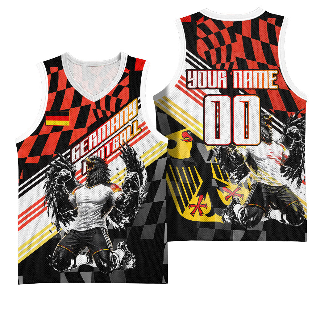 Personalized Germany Football Basketball Jersey Deutschland Power Eagle Mascot - Championship Spirit