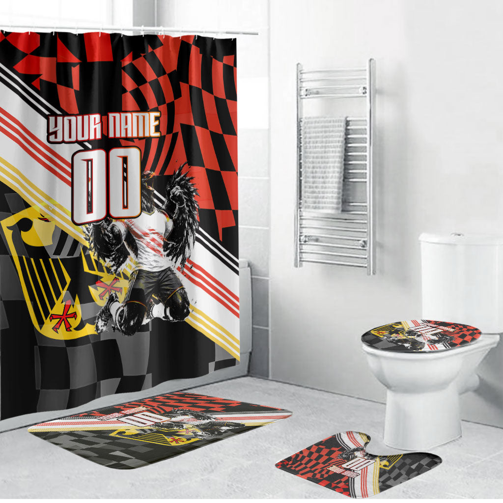 Personalized Germany Football Bathroom Set Deutschland Power Eagle Mascot - Championship Spirit