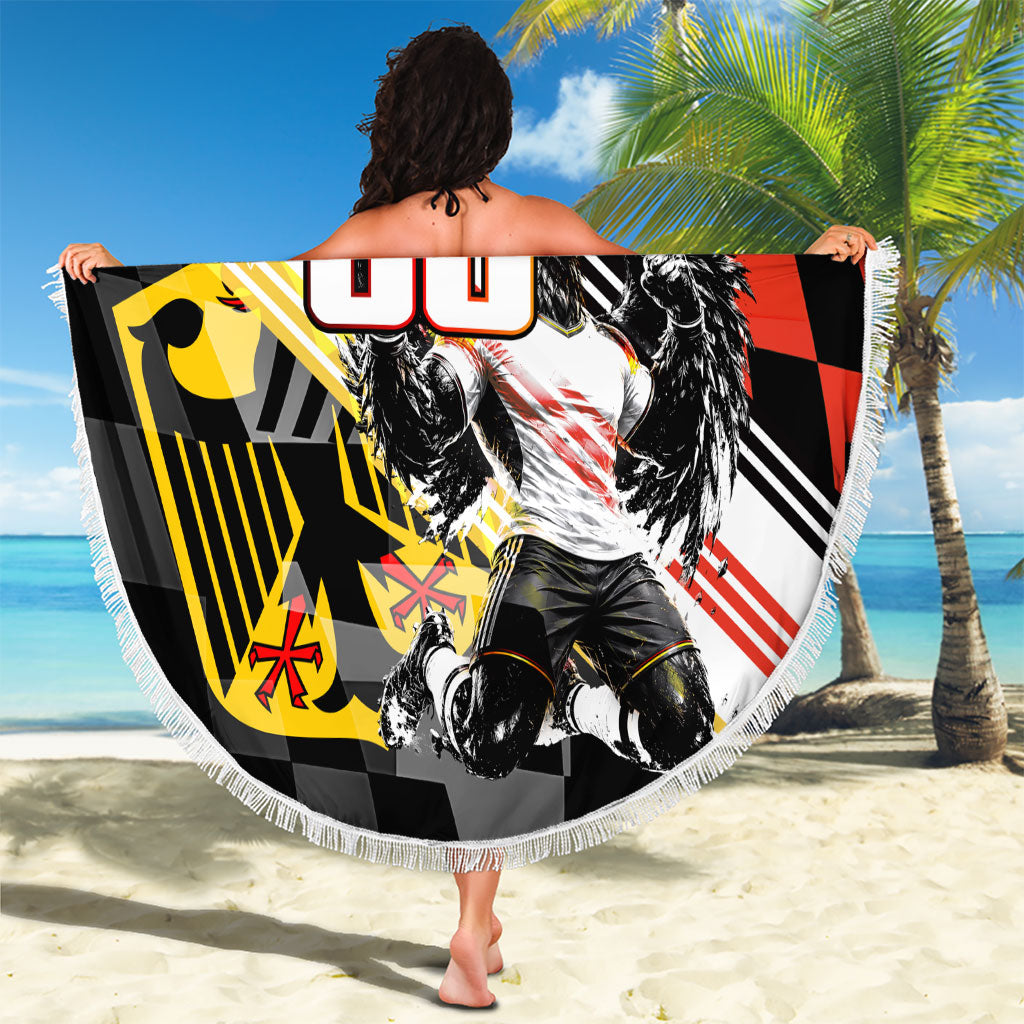 Personalized Germany Football Beach Blanket Deutschland Power Eagle Mascot - Championship Spirit
