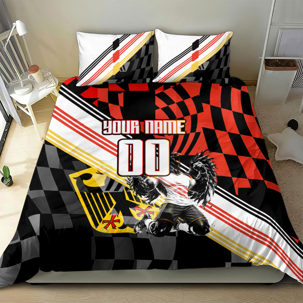 Personalized Germany Football Bedding Set Deutschland Power Eagle Mascot - Championship Spirit