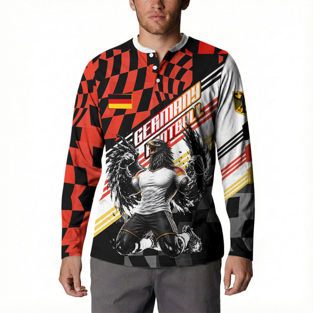 Personalized Germany Football Button Sweatshirt Deutschland Power Eagle Mascot - Championship Spirit