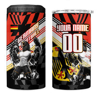 Personalized Germany Football 4 in 1 Can Cooler Tumbler Deutschland Power Eagle Mascot - Championship Spirit