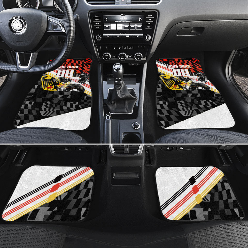 Personalized Germany Football Car Mats Deutschland Power Eagle Mascot - Championship Spirit
