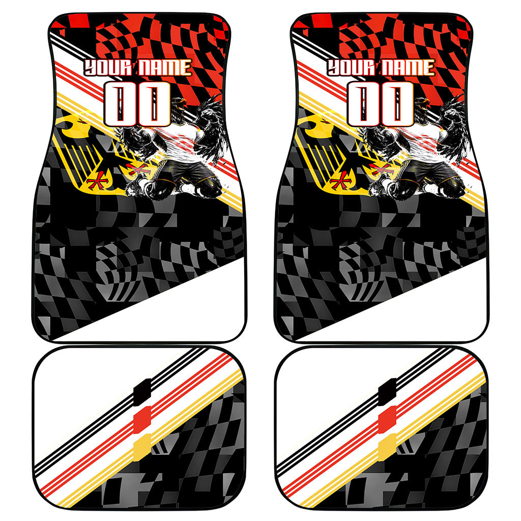 Personalized Germany Football Car Mats Deutschland Power Eagle Mascot - Championship Spirit