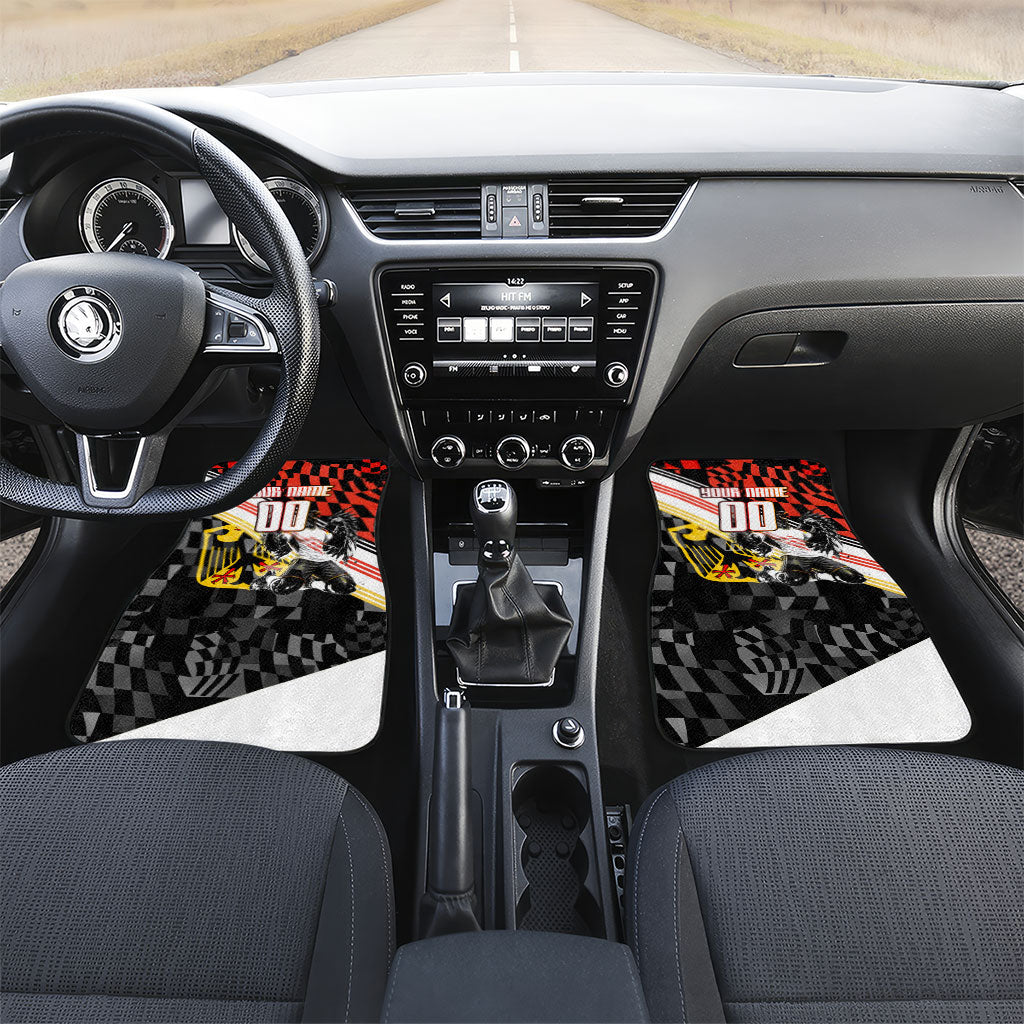 Personalized Germany Football Car Mats Deutschland Power Eagle Mascot - Championship Spirit