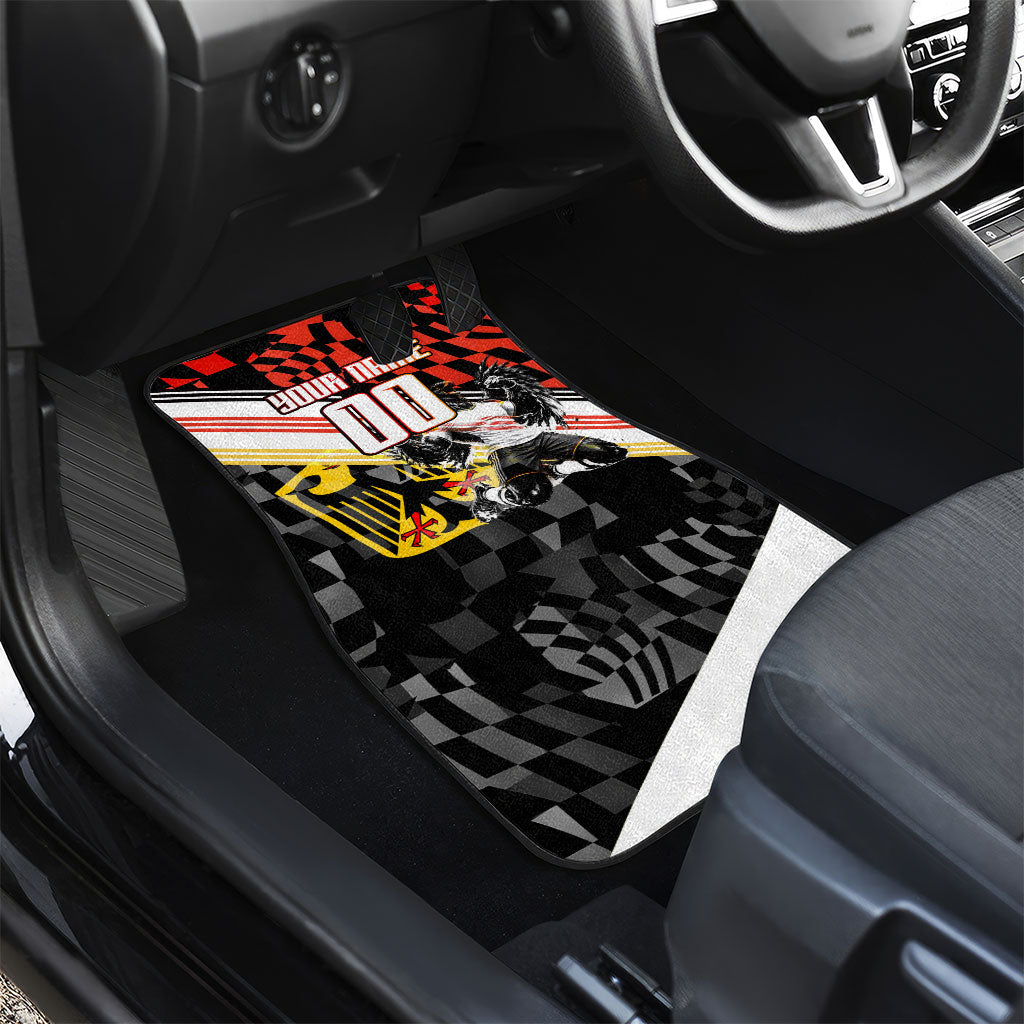Personalized Germany Football Car Mats Deutschland Power Eagle Mascot - Championship Spirit