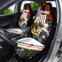 Personalized Germany Football Car Seat Cover Deutschland Power Eagle Mascot - Championship Spirit