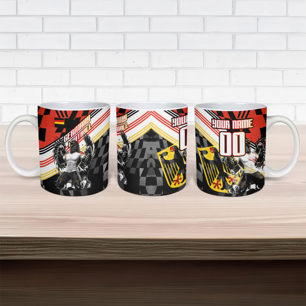 Personalized Germany Football Ceramic Mug Deutschland Power Eagle Mascot - Championship Spirit