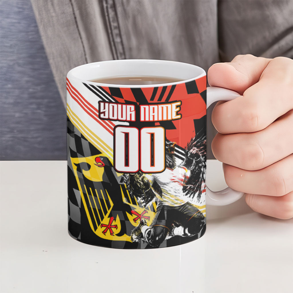 Personalized Germany Football Ceramic Mug Deutschland Power Eagle Mascot - Championship Spirit