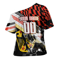 Personalized Germany Football Cross Shoulder Shirt Deutschland Power Eagle Mascot - Championship Spirit