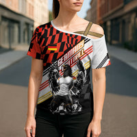 Personalized Germany Football Cross Shoulder Shirt Deutschland Power Eagle Mascot - Championship Spirit