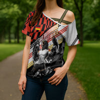 Personalized Germany Football Cross Shoulder Shirt Deutschland Power Eagle Mascot - Championship Spirit