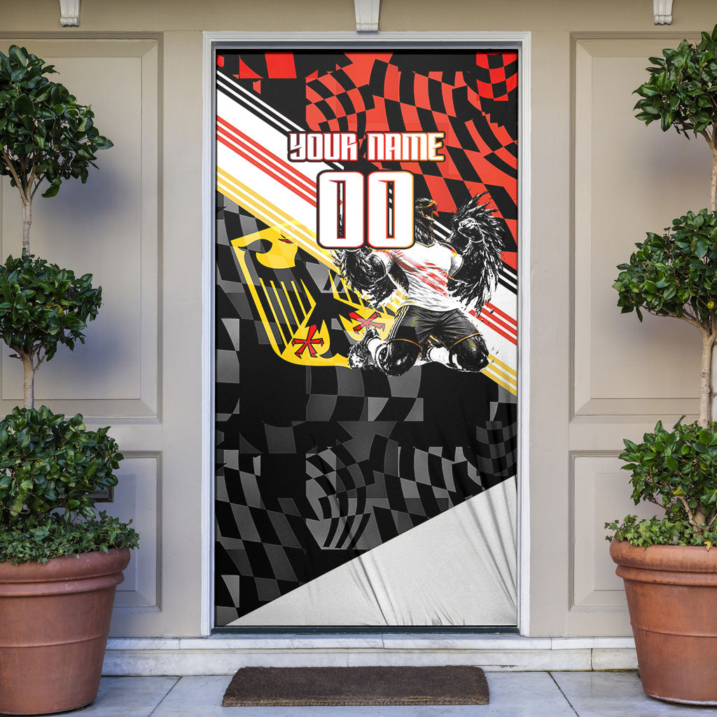 Personalized Germany Football Door Cover Deutschland Power Eagle Mascot - Championship Spirit