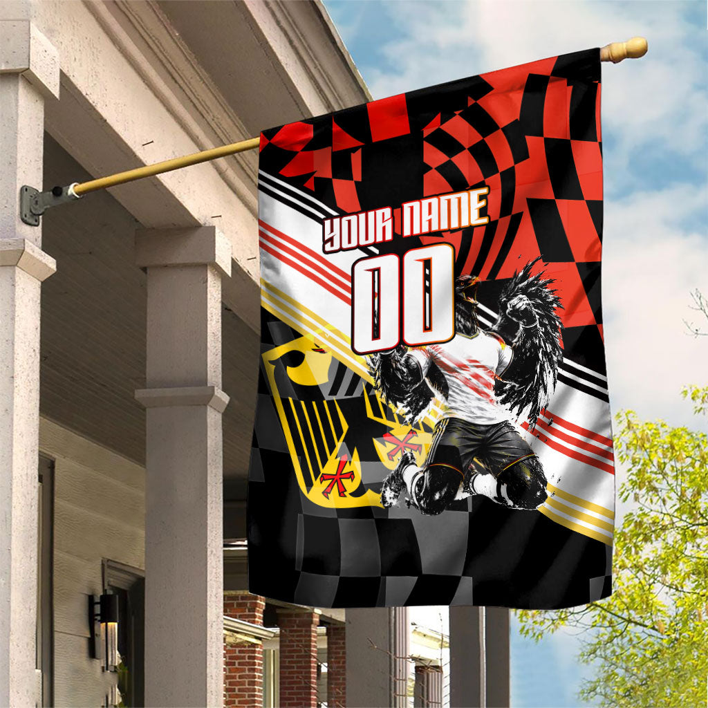 Personalized Germany Football Garden Flag Deutschland Power Eagle Mascot - Championship Spirit