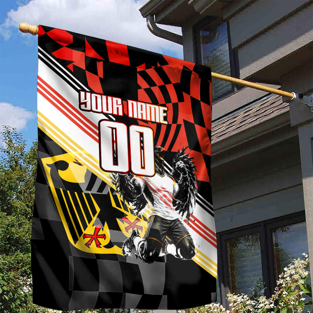 Personalized Germany Football Garden Flag Deutschland Power Eagle Mascot - Championship Spirit
