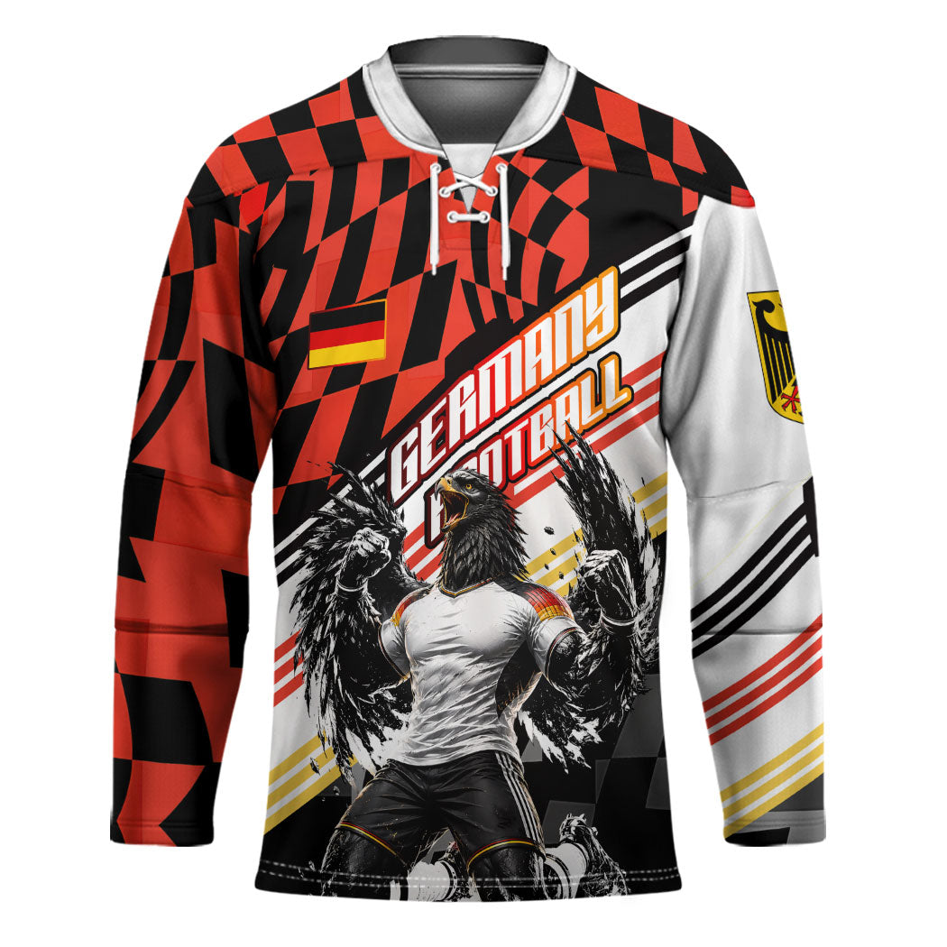 Personalized Germany Football Hockey Jersey Deutschland Power Eagle Mascot - Championship Spirit