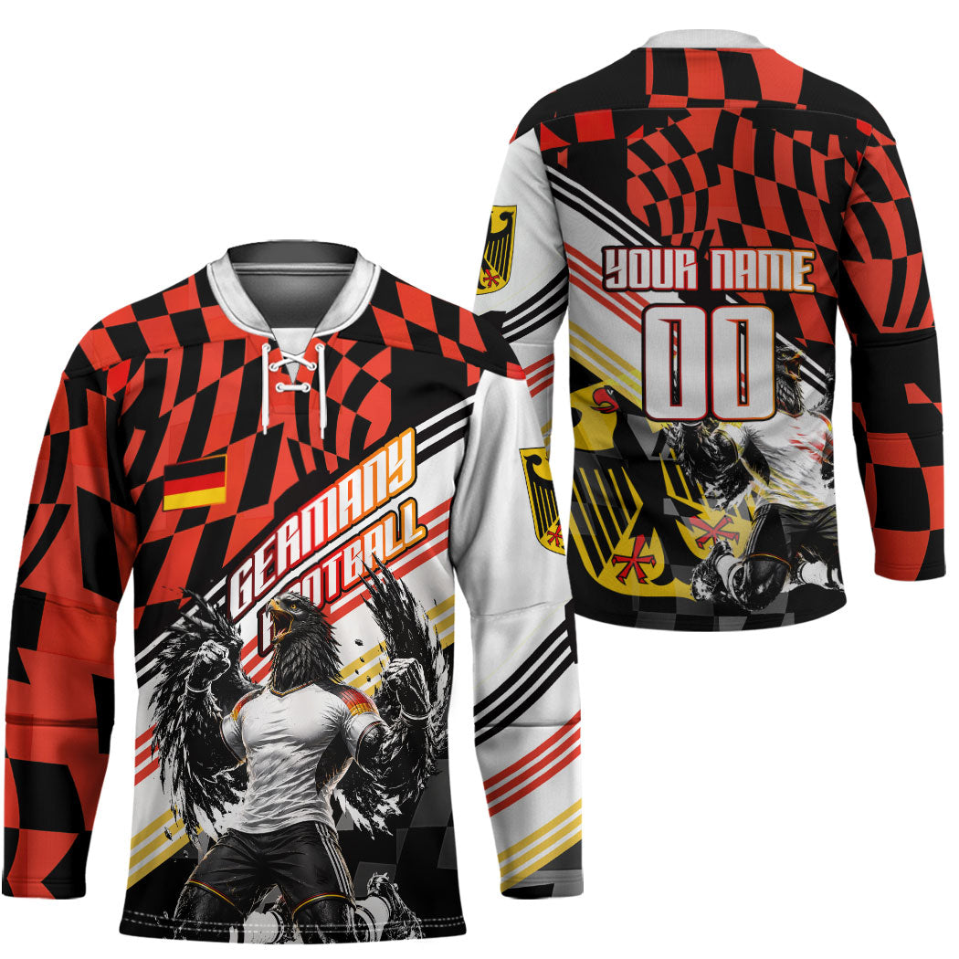 Personalized Germany Football Hockey Jersey Deutschland Power Eagle Mascot - Championship Spirit