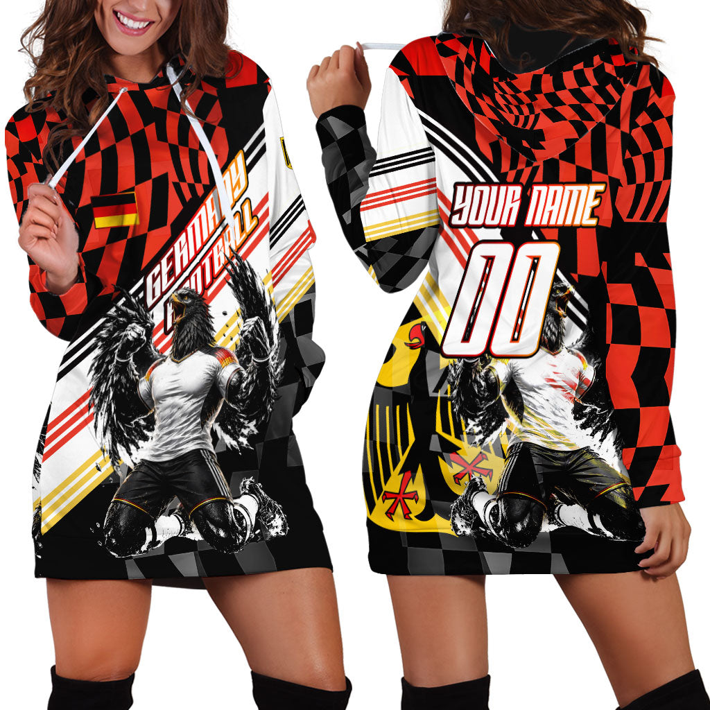 Personalized Germany Football Hoodie Dress Deutschland Power Eagle Mascot - Championship Spirit