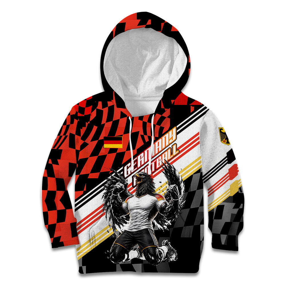 Personalized Germany Football Kid Hoodie Deutschland Power Eagle Mascot - Championship Spirit