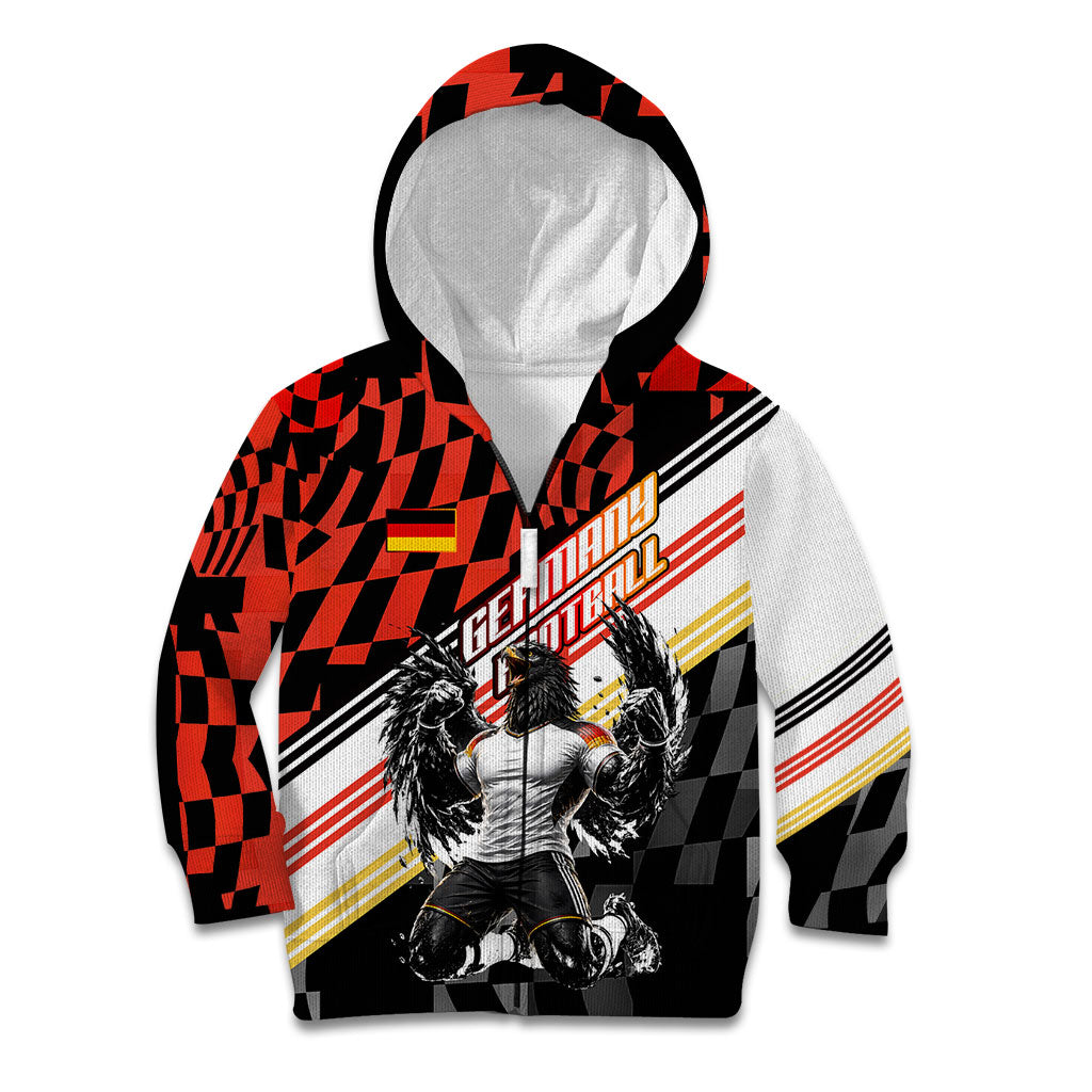 Personalized Germany Football Kid Hoodie Deutschland Power Eagle Mascot - Championship Spirit