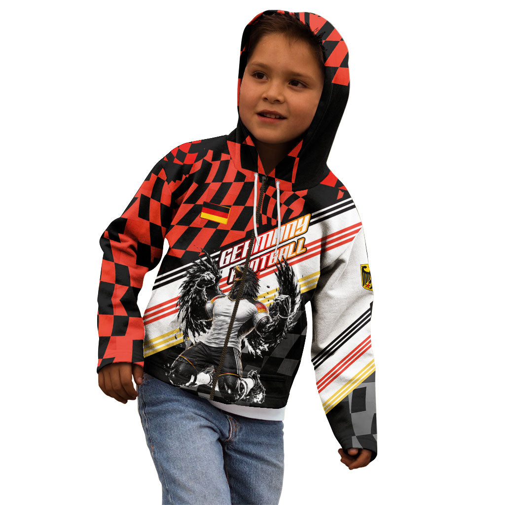 Personalized Germany Football Kid Hoodie Deutschland Power Eagle Mascot - Championship Spirit