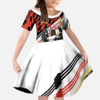 Personalized Germany Football Kid Short Sleeve Dress Deutschland Power Eagle Mascot - Championship Spirit