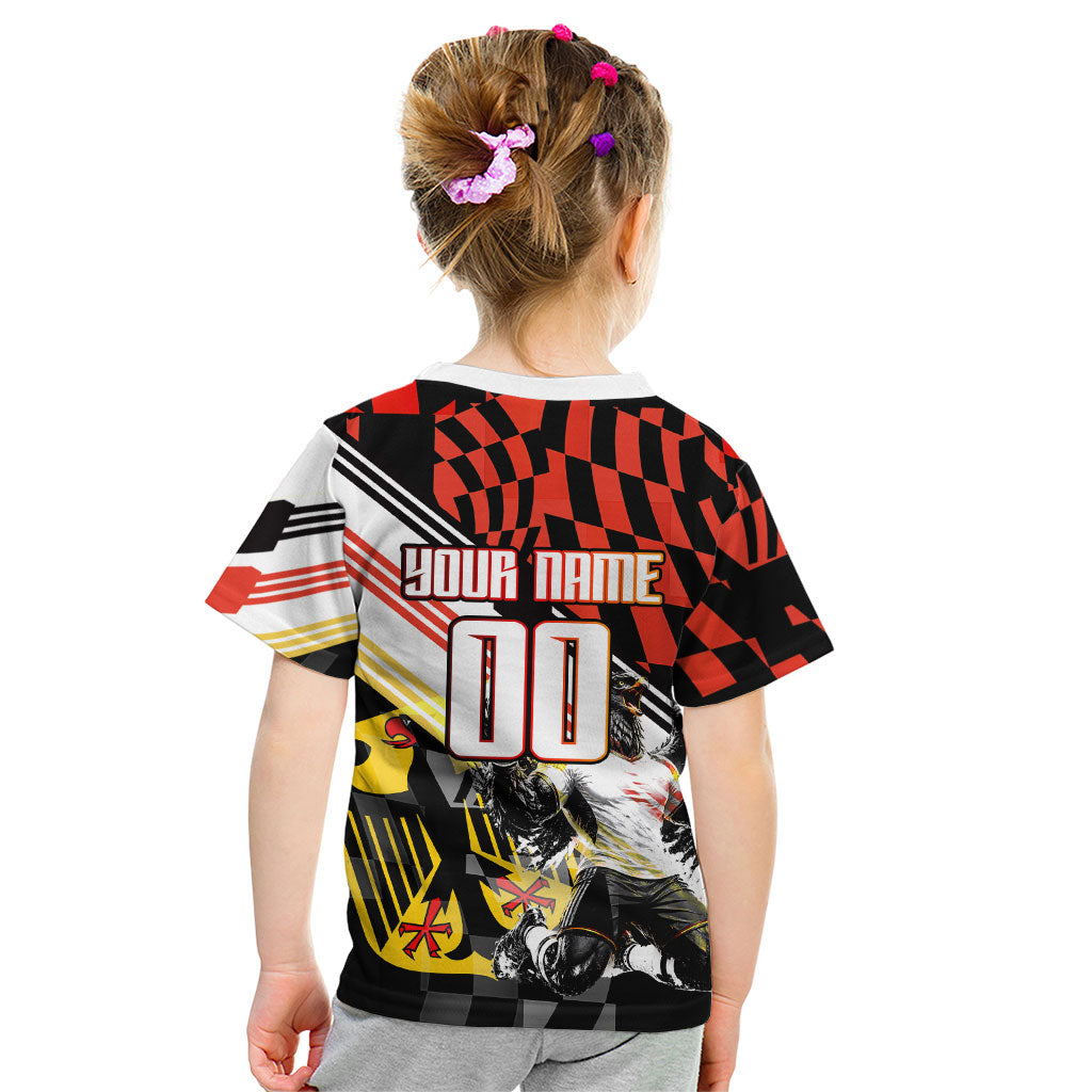 Personalized Germany Football Kid T Shirt Deutschland Power Eagle Mascot - Championship Spirit