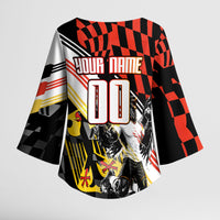 Personalized Germany Football Kimono Sleeve Blouse Deutschland Power Eagle Mascot - Championship Spirit