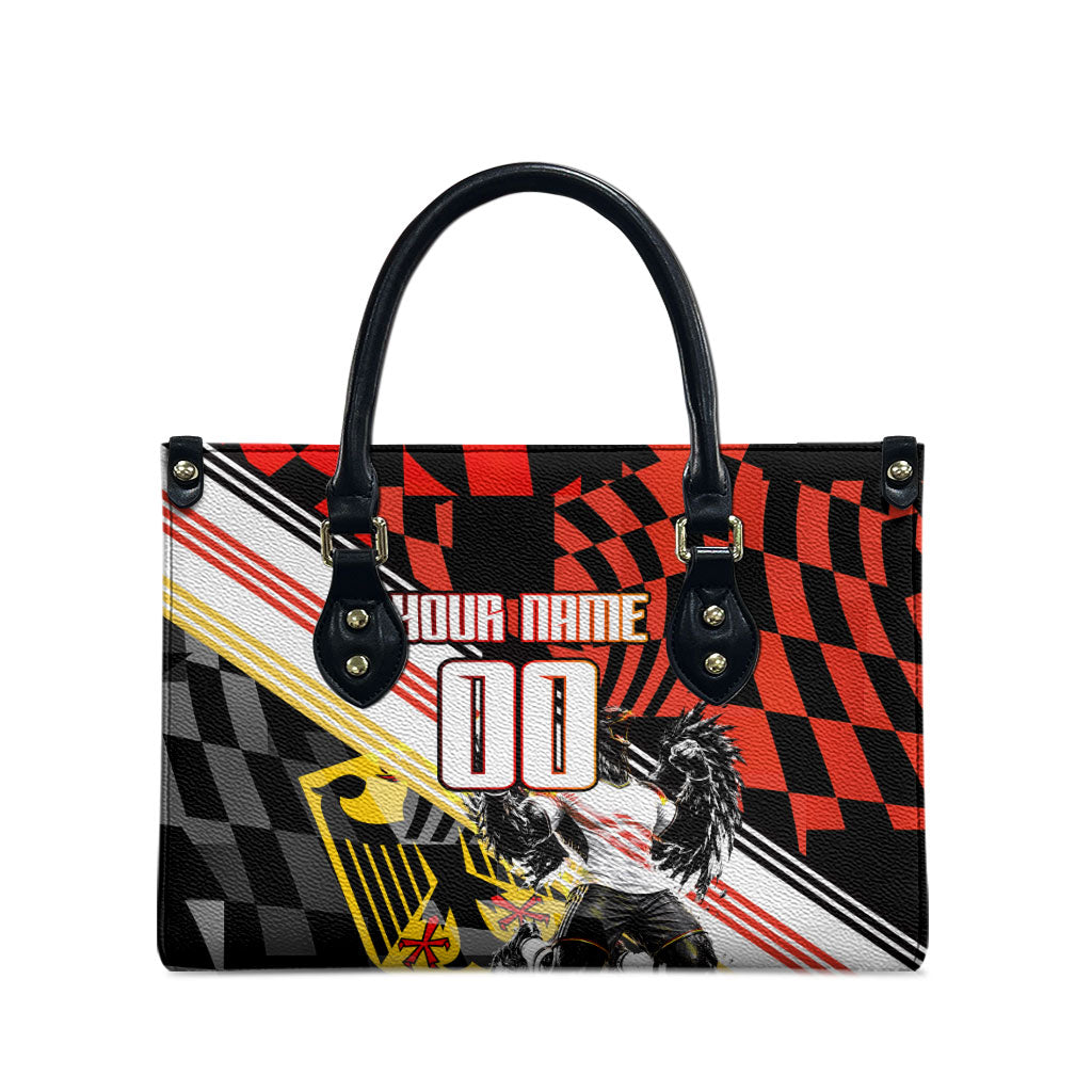 Personalized Germany Football Leather Bag Deutschland Power Eagle Mascot - Championship Spirit