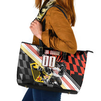 Personalized Germany Football Leather Tote Bag Deutschland Power Eagle Mascot - Championship Spirit