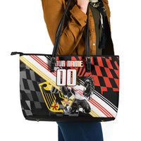 Personalized Germany Football Leather Tote Bag Deutschland Power Eagle Mascot - Championship Spirit