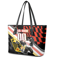 Personalized Germany Football Leather Tote Bag Deutschland Power Eagle Mascot - Championship Spirit