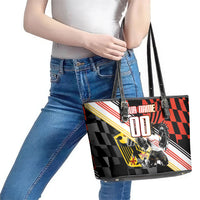 Personalized Germany Football Leather Tote Bag Deutschland Power Eagle Mascot - Championship Spirit