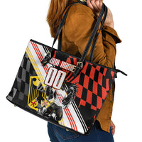 Personalized Germany Football Leather Tote Bag Deutschland Power Eagle Mascot - Championship Spirit