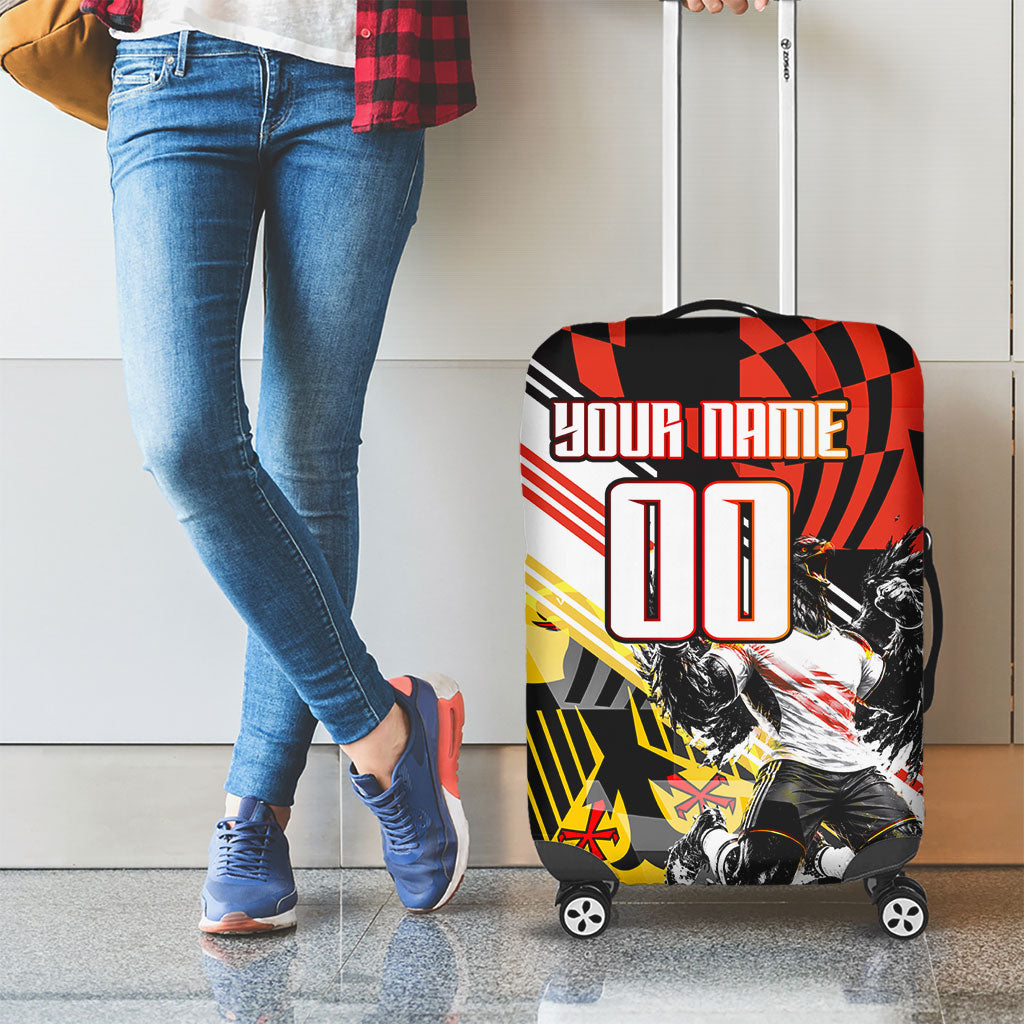Personalized Germany Football Luggage Cover Deutschland Power Eagle Mascot - Championship Spirit