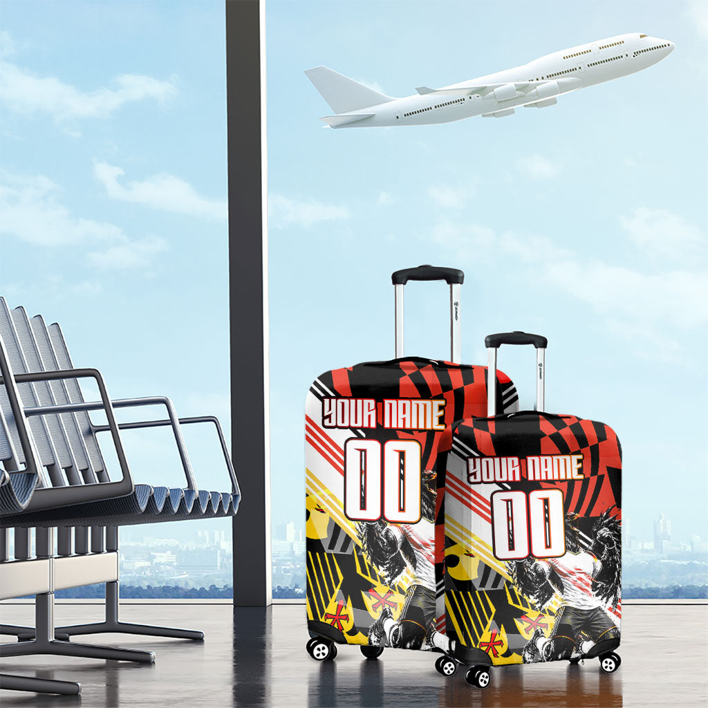 Personalized Germany Football Luggage Cover Deutschland Power Eagle Mascot - Championship Spirit