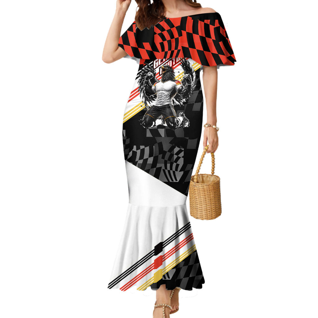 Personalized Germany Football Mermaid Dress Deutschland Power Eagle Mascot - Championship Spirit