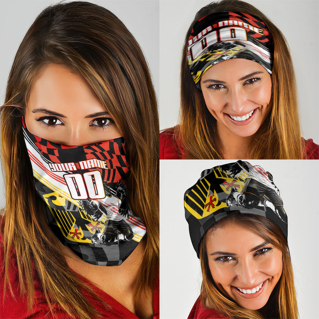 Personalized Germany Football Neck Gaiter Deutschland Power Eagle Mascot - Championship Spirit