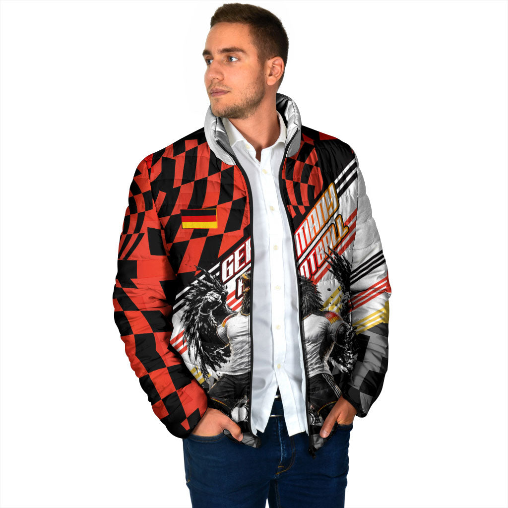 Personalized Germany Football Padded Jacket Deutschland Power Eagle Mascot - Championship Spirit