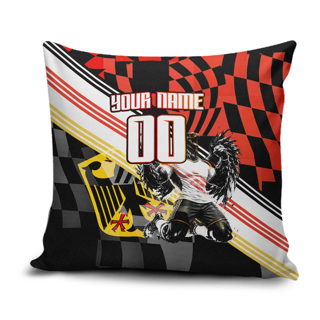 Personalized Germany Football Pillow Cover Deutschland Power Eagle Mascot - Championship Spirit