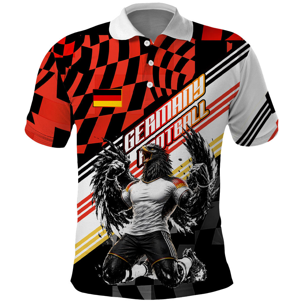 Personalized Germany Football Polo Shirt Deutschland Power Eagle Mascot - Championship Spirit