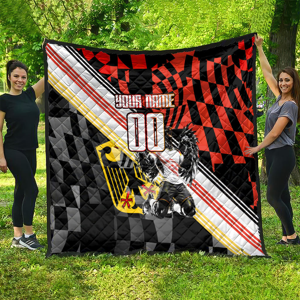 Personalized Germany Football Quilt Deutschland Power Eagle Mascot - Championship Spirit