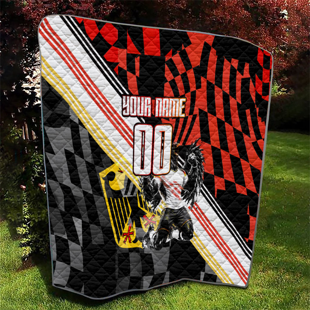 Personalized Germany Football Quilt Deutschland Power Eagle Mascot - Championship Spirit