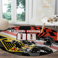 Personalized Germany Football Round Carpet Deutschland Power Eagle Mascot - Championship Spirit