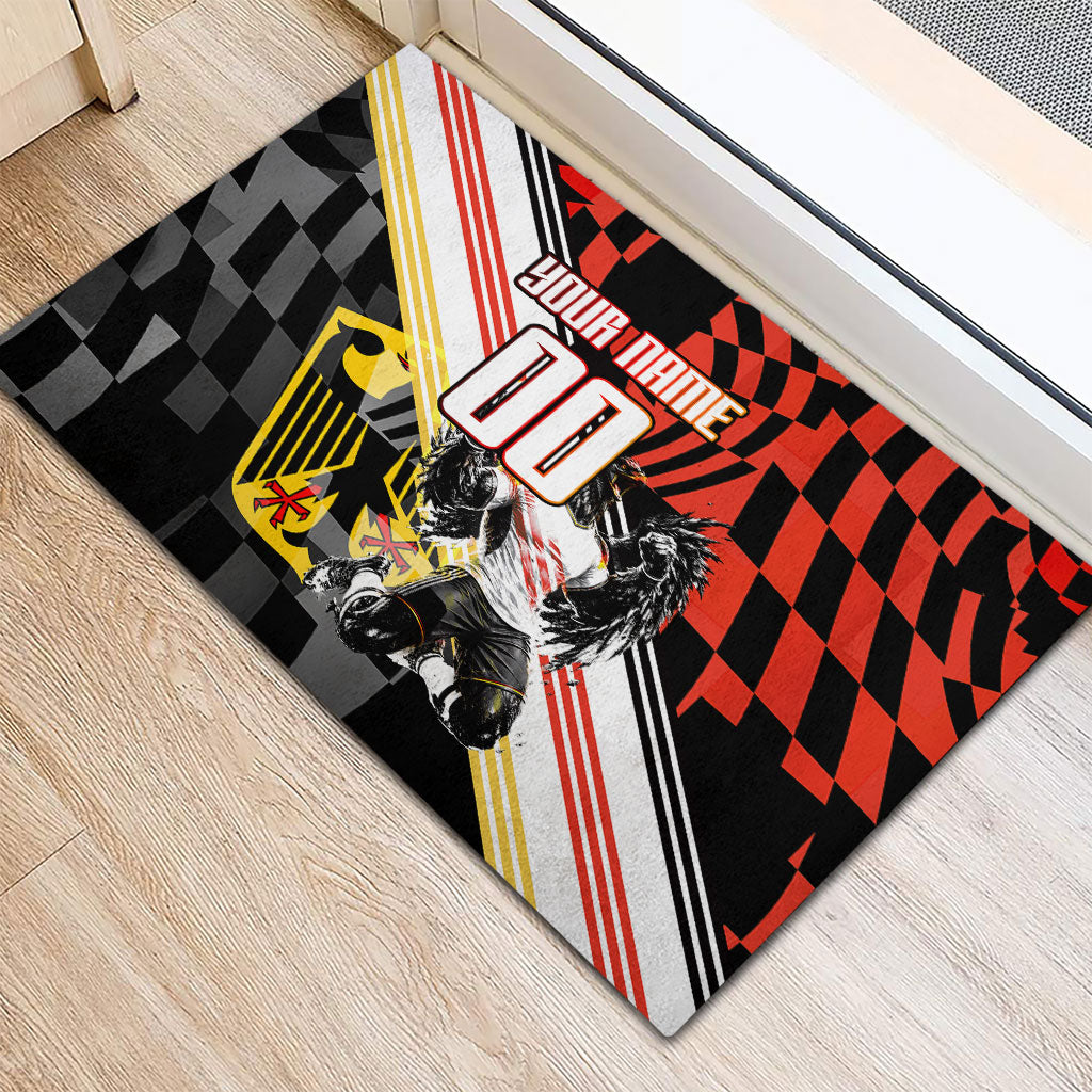 Personalized Germany Football Rubber Doormat Deutschland Power Eagle Mascot - Championship Spirit