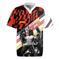 Personalized Germany Football Rugby Jersey Deutschland Power Eagle Mascot - Championship Spirit
