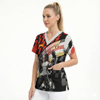 Personalized Germany Football Scrub Top Deutschland Power Eagle Mascot - Championship Spirit